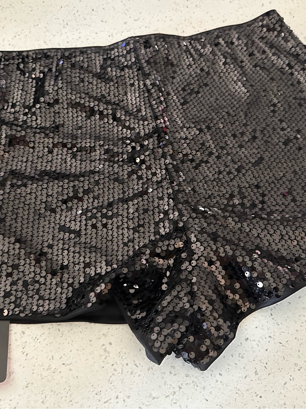 ROMWE Black Sequin Shorts